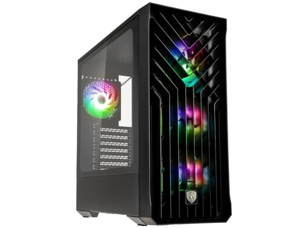 Kolink UNITY CASCADE ARGB, Midi Tower, PC, musta, ATX, EATX, micro ATX, Mini-ITX, teräs, karkaistu lasi, peli musta