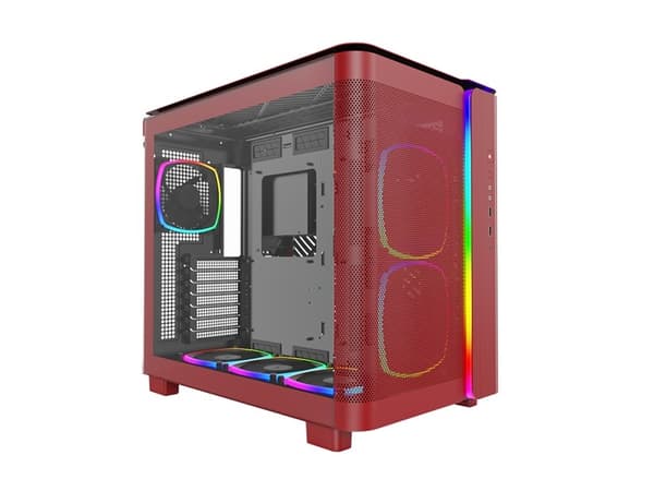 Montech KING 95 PRO Midi-Tower, Tempered Glass, ARGB - red
