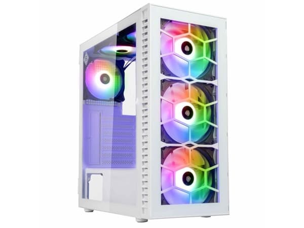 Kolink OBSERVATORY HF GLASS WHITE ARGB, Midi Tower, PC, Vit, ATX, micro ATX, Mini-ITX, Metall, Härdat glas, Multi