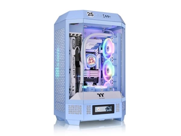 Thermaltake The Tower 300 - Mikrotårn - mini ITX / micro ATX - sidepanel med vindu (herdet glass) - ingen strømforsyning - hydrangea blue - USB/lyd