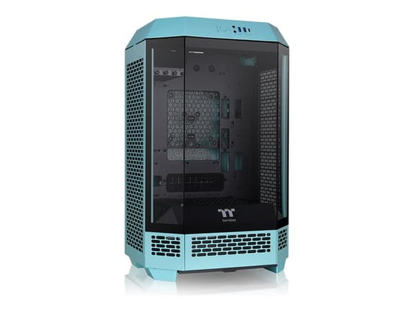 Thermaltake The Tower 300 - Microtower - mini ITX / micro ATX - genomskinlig sidopanel (härdat glas) - ingen strömförsörjning (PS/2) - turkos - USB/l Turkos