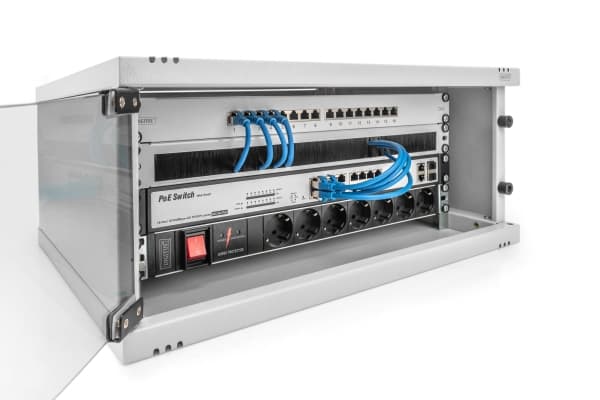 Digitus SoHo Series - Skåp - 540 x 400 mm (BxD), omonterad - väggmontering - grå, svart, RAL 7035, RAL 9005 - 4U - 19"