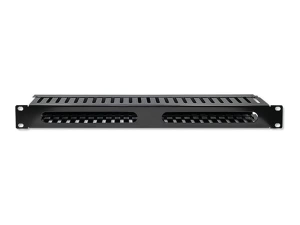 Qoltec - Rackkabelorganisator - solid steel, 24 ports - svart - 1U - 19"
