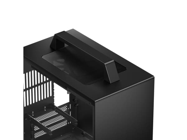Jonsbo T8 PLUS, Mini Tower, PC, Svart, Mini-ITX, Gjuten aluminium, Stål, Härdat glas, Spela