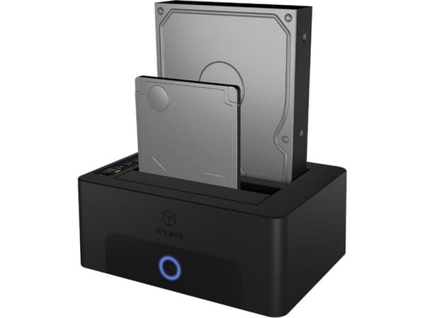 ICY BOX IB-1232CL-U3, HDD, SSD, Serial ATA III, 2.5,5.25", USB 3.2 Gen 1 (3.1 Gen 1) Type-A, 5 Gbit/s, Musta