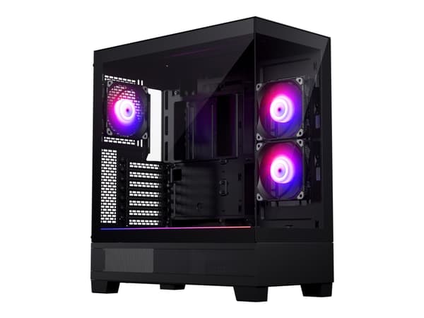 Phanteks XT View - Tower - utökad ATX - genomskinlig sidopanel (härdat glas) - ingen strömförsörjning (ATX) - matt vit - USB/ljud Svart
