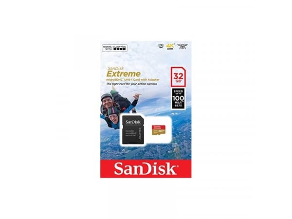SanDisk Extreme - Flashminnekort (microSDHC til SD-adapter inkludert) - 32 GB - A1 / Video Class V30 / UHS-I U3 - microSDHC UHS-I