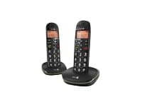 Doro PhoneEasy 100w Duo, DECT-puhelin, Kaiutinpuhelin, 20 entries, Musta musta