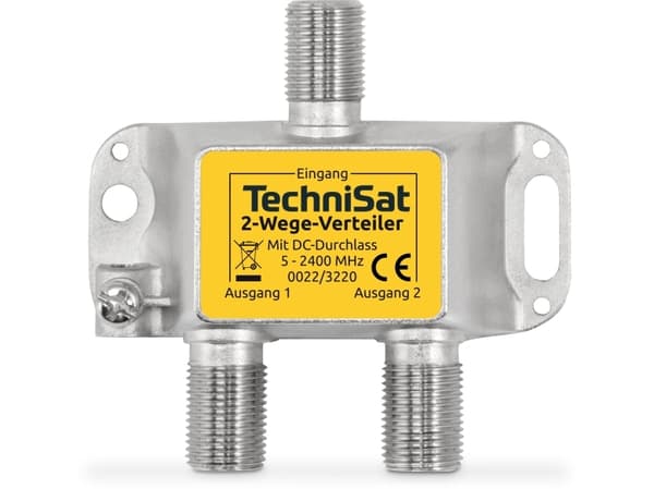 TechniSat 0022/3220, Kabelspillter, 75 O, 5 - 2400 MHz, Sølv, Hunkjønn, 1 stykker
