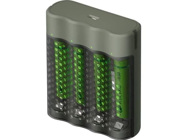 GP Batteries M451/100AAAHCE-2WB4, Nikkelmetallhydrid (NiMH), AAA, 4 stykker, Batterier medfølger