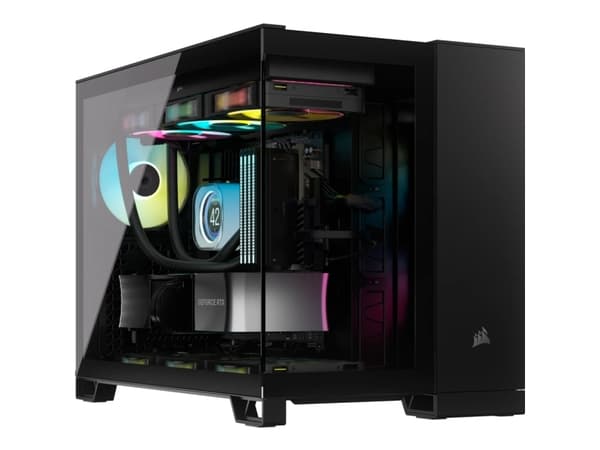 CORSAIR 2500X - Mid tower - micro ATX - genomskinlig sidopanel (härdat glas) - ingen strömförsörjning (ATX) - svart - USB/ljud