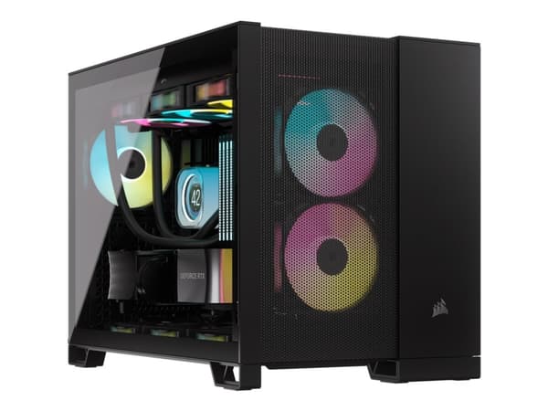 CORSAIR 2500D AIRFLOW - Mid tower - micro ATX - genomskinlig sidopanel (härdat glas) - ingen strömförsörjning (ATX) - svart - USB/ljud Svart