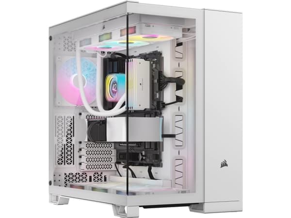 CORSAIR 6500X - Keskitorni - laajennettu ATX - sivupaneeli ikkunalla (karkaistu lasi) - ei virtalähdettä (ATX) - valkoinen - USB/ääni
