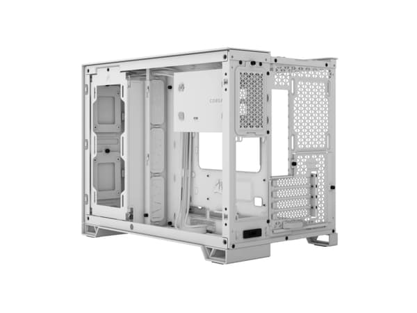 CORSAIR 2500D AIRFLOW - Mid tower - micro ATX - genomskinlig sidopanel (härdat glas) - ingen strömförsörjning (ATX) - vit - USB/ljud