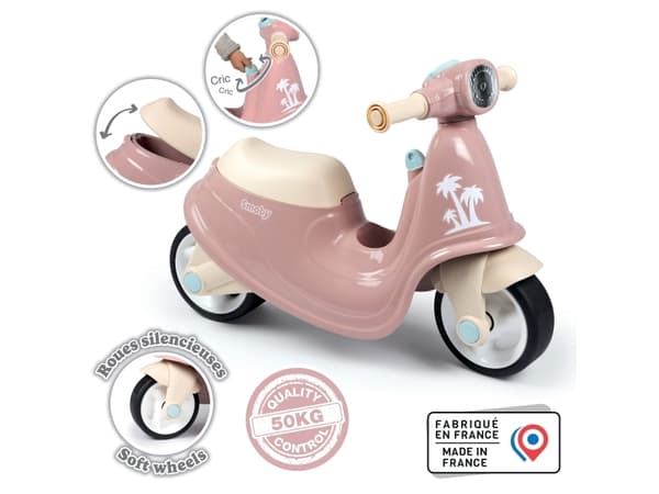 Smoby Toys potkutteluskootteri, ride-on, vaaleanpunaninen