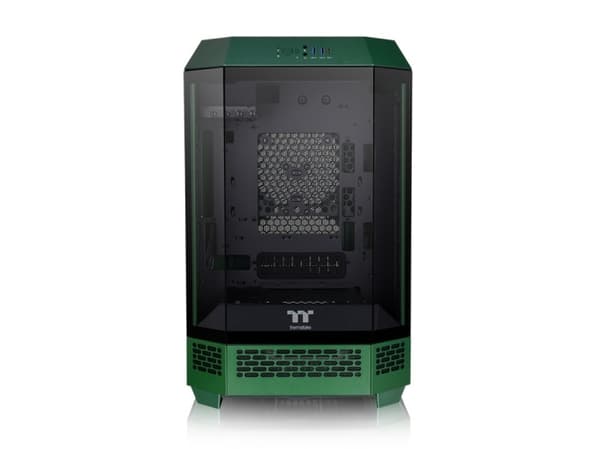 Thermaltake The Tower 300 - Mikrotårn - mini ITX / micro ATX - sidepanel med vindu (herdet glass) - ingen strømforsyning - kappløpsgrønn - USB/lyd