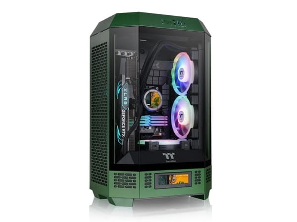 Thermaltake The Tower 300 - Mikrotårn - mini ITX / micro ATX - sidepanel med vindu (herdet glass) - ingen strømforsyning - kappløpsgrønn - USB/lyd