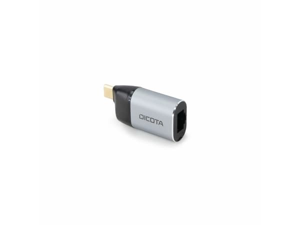 DICOTA - Nätverksadapter - USB-C / Thunderbolt 3 - Gigabit Ethernet x 1 - silver