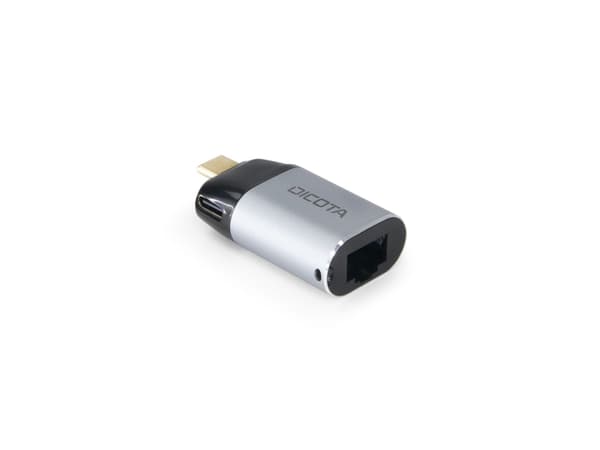DICOTA - Nätverksadapter - USB-C / Thunderbolt 3 - Gigabit Ethernet x 1 - silver