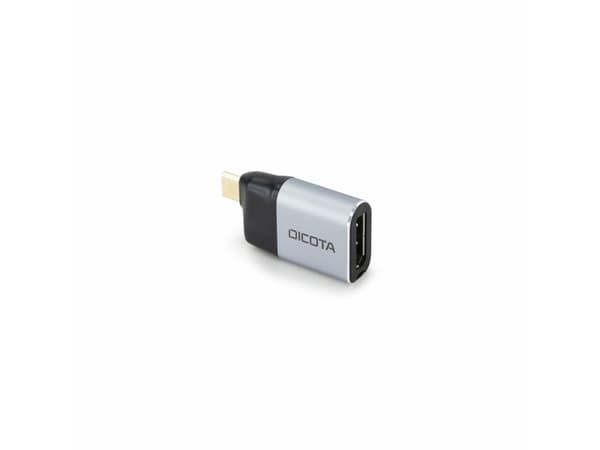 DICOTA - Video adapter - 24 pin USB-C (hann) til DisplayPort (hunn) - USB Power Delivery (100 W) - sølv