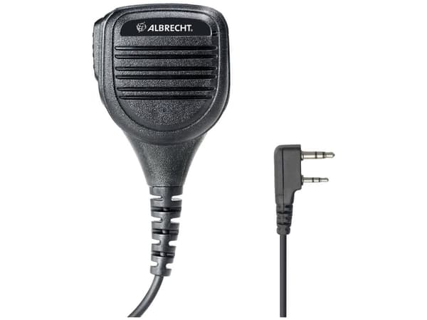Albrecht SM600-K, Høyttaler/mikrofon, Kenwood, Sort, 3.5 mm/2.5 mm, Støvresistent, Sprutsikker