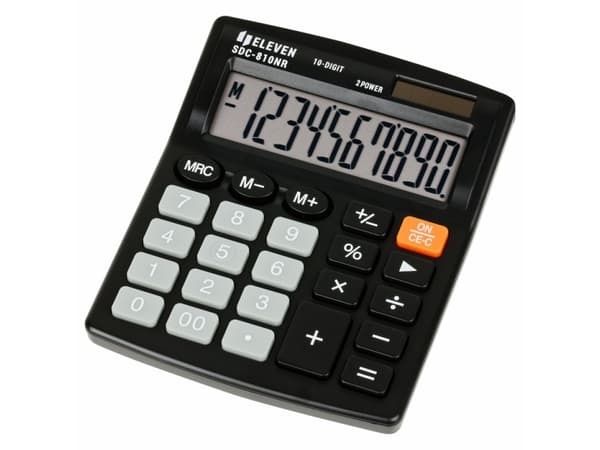 Eleven Eleven Calculator SDC810NR kalkulator, svart, stasjonær, 10 plasser, dobbel strømforsyning