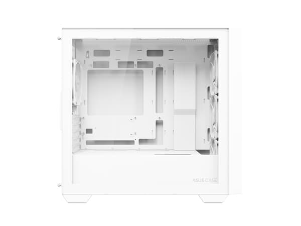 ASUS A21 Plus - microATX - sidepanel med vindu (herdet glass) - ingen strømforsyning - hvit - USB/lyd