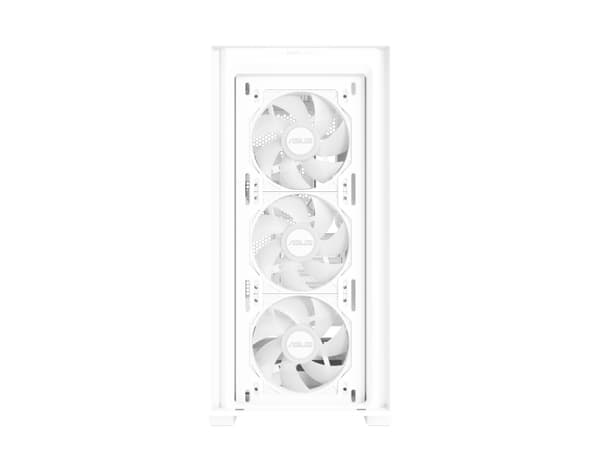 ASUS A21 Plus - microATX - sidepanel med vindu (herdet glass) - ingen strømforsyning - hvit - USB/lyd