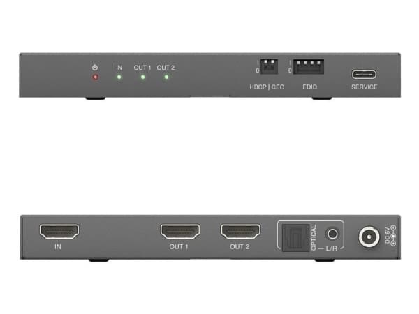 PureTools PT-SP-HD12-48G, HDMI, 2x HDMI, 3,5 mm, 7680 x 4320 pixlar, Svart, Stål