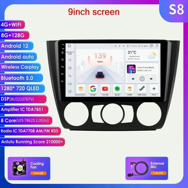 Android Autoradio, Multimedie Videoafspiller, GPS HeadUnit, P1 (4Core 1G 32G)
