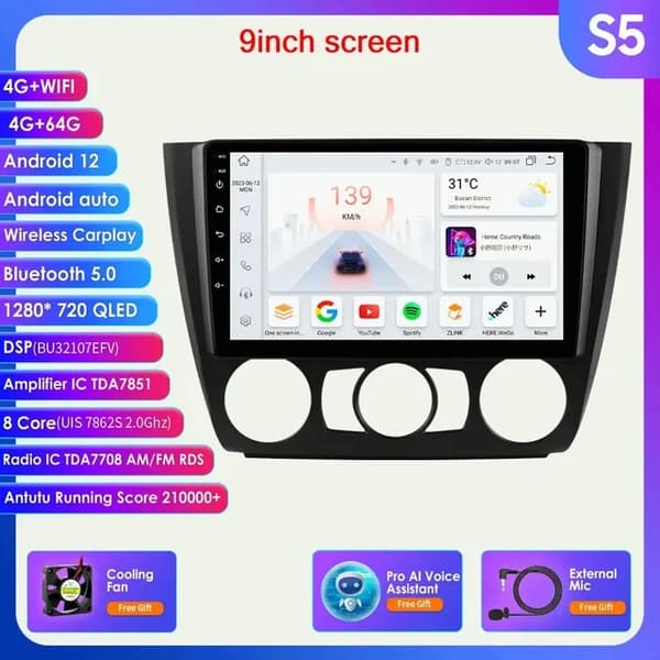 Android Autoradio, Multimedie Videoafspiller, GPS HeadUnit, P1 (4Core 1G 32G)