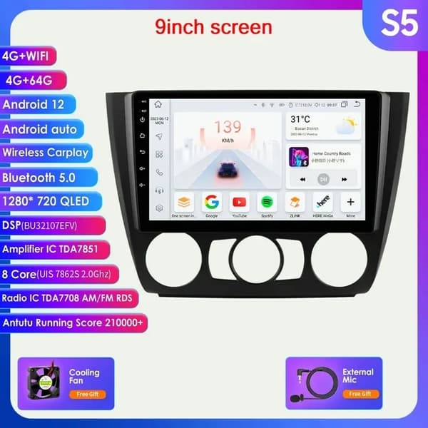 Android Autoradio, Multimedie Videoafspiller, GPS HeadUnit, P1 (4Core 1G 32G)