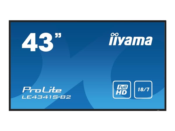 iiyama ProLite LE4341S-B2 - 43" Diagonalklasse (42.5" synlig) LED-bakgrunnsbelyst LCD-skjerm - intelligent skilting - 1080p 1920 x 1080 - svart fas m