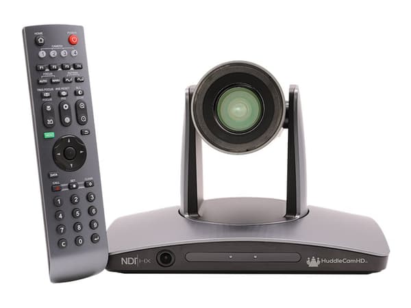 HuddleCamHD SIMPLTRACK3 - Konferansekamera - PTZ - innendørs - farge - 2,1 MP - 1920 x 1080 - 3G-SDI, HDMI, NDI|HX - LAN 10/100 - USB / RS-232 - DC 1 Sort