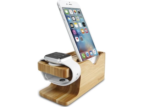 Spigen Stand S370, Apple, Watch, iPhone, Trä