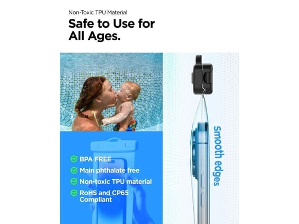 Spigen Aqua Shield A601, Vattensportaktivitet, Smartphone, Blå, Termoplastisk polyuretan (TPU), 30 m, IPX8