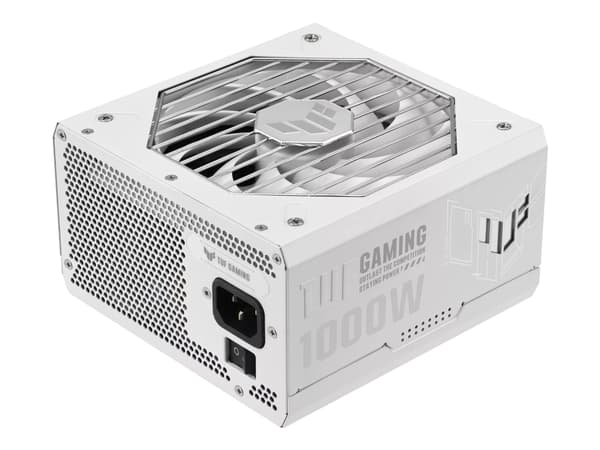 ASUS TUF Gaming - White Edition - strømforsyning (intern) - ATX12V 3.0/ EPS12V - 80 PLUS Gold - AC 100-240 V - 1000 watt - aktiv PFC - hvit