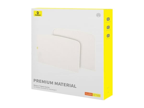 Baseus T-Space, Solskjerm, Bil, Hvit, Monokromatisk, Akrylonitril-butadien-styren (ABS), Kull stål, Polykarbonat (PC), Polyester, Boks