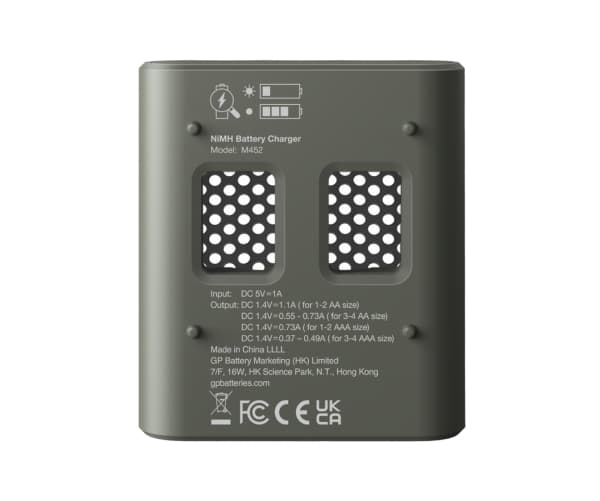 GP Batteries ReCyko+ M452, Nickel-metallhydrid (NiMH), AA, 4 styck, Batterier medföljer