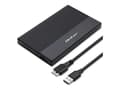 Pikkukuva 1 / 5: Qoltec-alumiinikotelo | 2,5" SATA | USB 3.0 | Supernopeus 5 Gb/s | 2TB | Musta | Musta