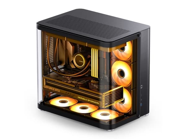 Jonsbo TK-2 2.0, Midi Tower, PC, Svart, ATX, ITX, Mini-ATX, Stål, Härdat glas, 16,5 cm