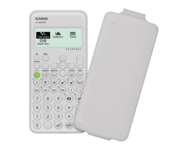 Casio fx-350CW, Lomme, Vitenskaplig, 12 sifre, Batteri, Hvit