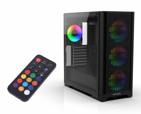 Inca EMG-15XB, Midi Tower, PC, Svart, ATX, micro ATX, Mini-ATX, ABS, Metall, Spela Svart
