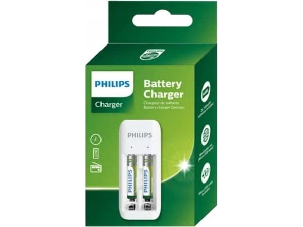 Philips Įkroviklis för uppladdningsbara batterier + 2xAA 700mAh, USB-kabel
