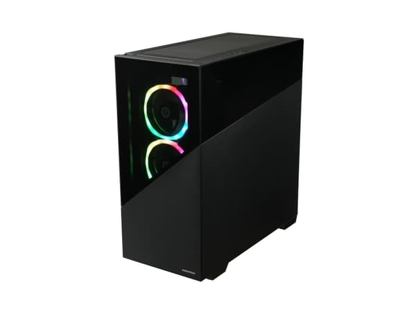 Enermax ENERMAXK8 - Tower - ATX - genomskinlig sidopanel (härdat glas) - ingen strömförsörjning (ATX) - midnattssvart - USB/ljud