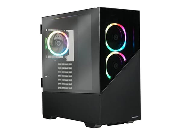 Enermax ENERMAXK8 - Tower - ATX - genomskinlig sidopanel (härdat glas) - ingen strömförsörjning (ATX) - midnattssvart - USB/ljud Svart