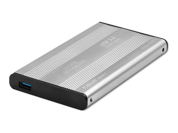 Qoltec - Förvaringslåda - 2.5" - SATA 6Gb/s - USB 3.0 - silver