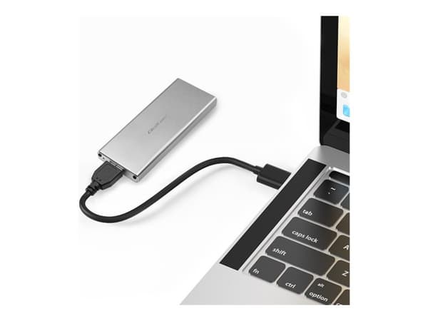 Qoltec - Förvaringslåda - NGFF - M.2 - SATA 6Gb/s - USB 3.0 - silver