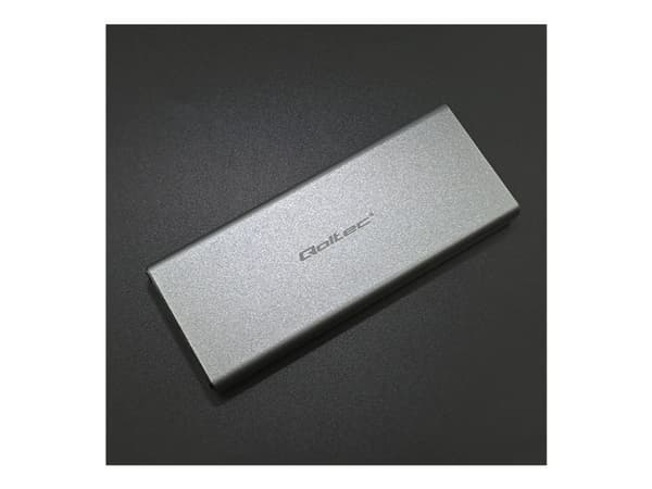 Qoltec - Förvaringslåda - NGFF - M.2 - SATA 6Gb/s - USB 3.0 - silver