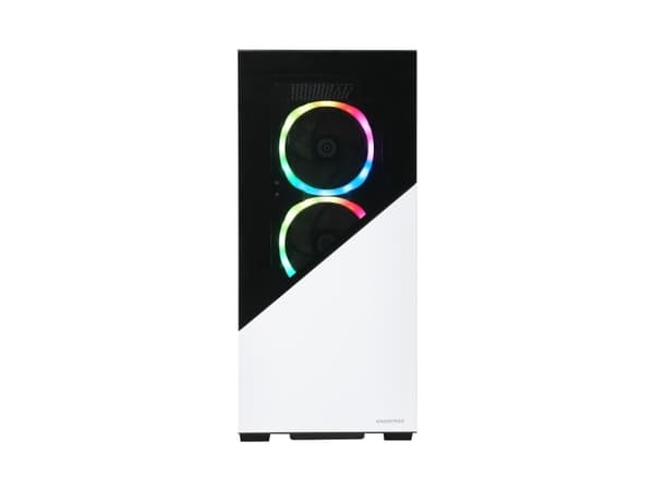 Enermax ENERMAXK8 - Tower - ATX - sidepanel med vindu (herdet glass) - ingen strømforsyning (ATX) - snøhvitt, svart - USB/lyd